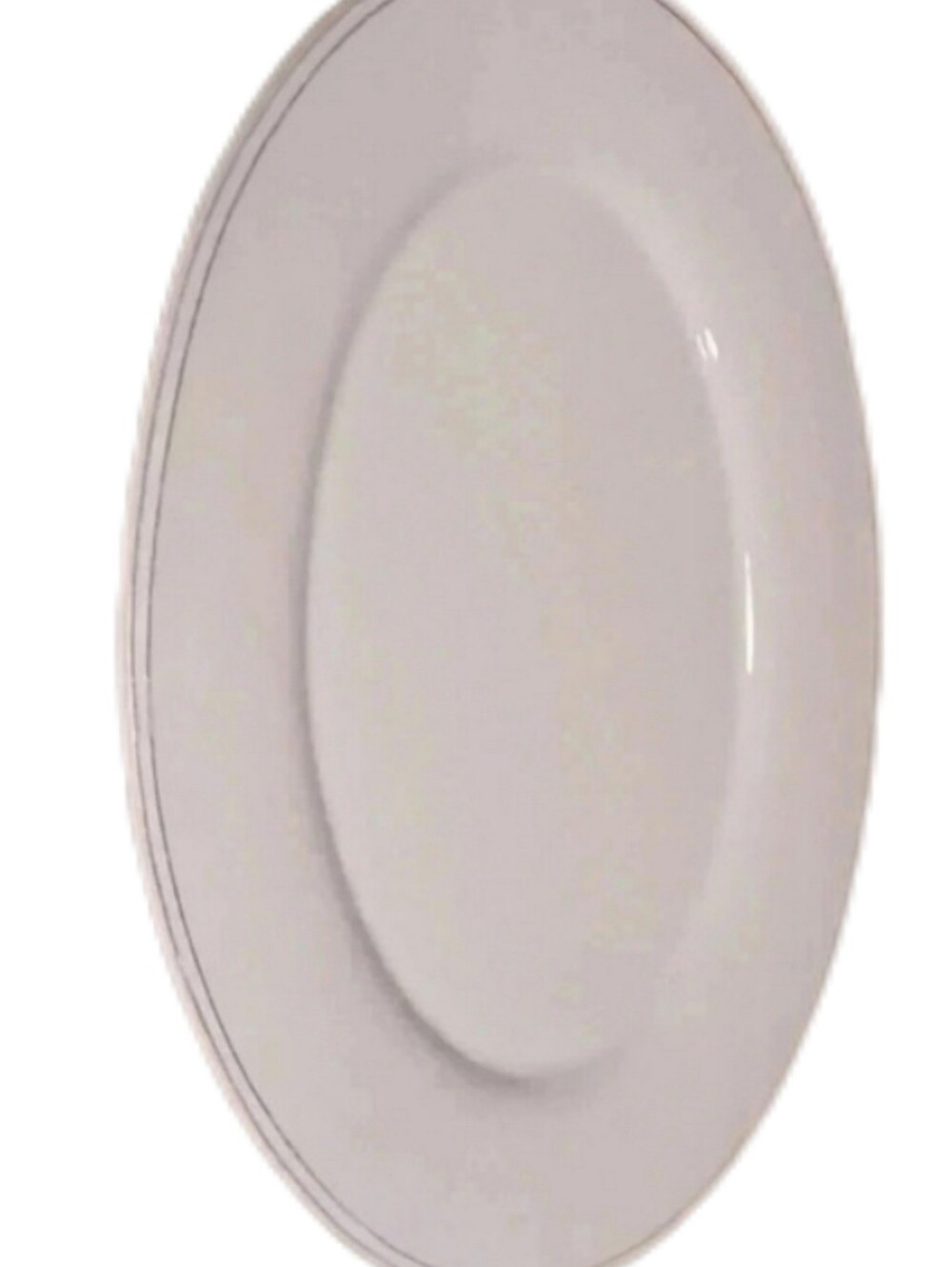 Ptimavera Ceramic White oval plate for decoration or food serving